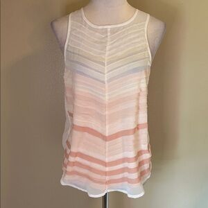 Sugarlips White and Pink Striped Tank Top